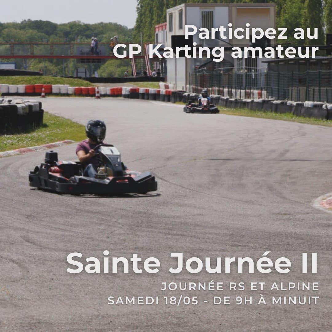 Une endurance karting par équipe, ça vous dit ? 
1h30 sur la piste compétition à Trappes, dans une ambiance fun et 100% plaisir, même pour une découverte. 

Partagez à vos amis et formez vos équipes !
GP karting au milieu des RS et Alpines, pour un moment unique 🏁

Infos et inscriptions : 
https://renaultsportidf.fr/events/sainte-journee-rsidf-18-05/